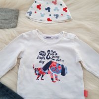 Лот дънки блузи и шапка за бебе 0-3 месеца, снимка 4 - Комплекти за бебе - 32294138