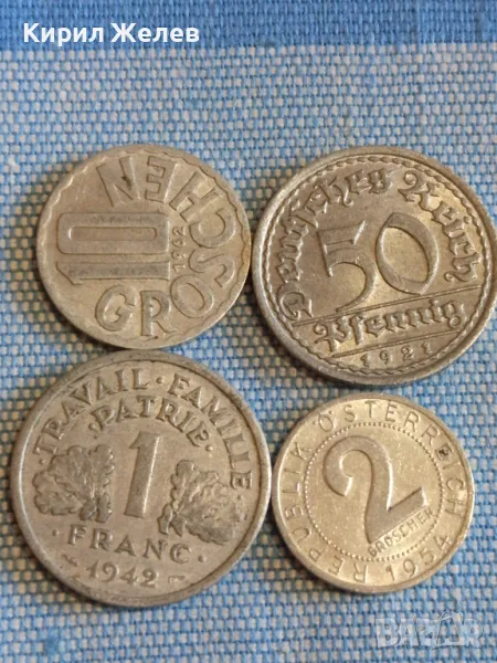 Четири монети от цял свят АВСТРИЯ, ФРАНЦИЯ, ДОЙЧЕ РАЙХ за КОЛЕКЦИЯ 30377, снимка 1