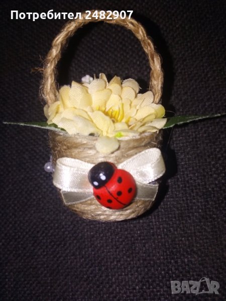 Ръчно изработени мини кошнички с цветя, снимка 1