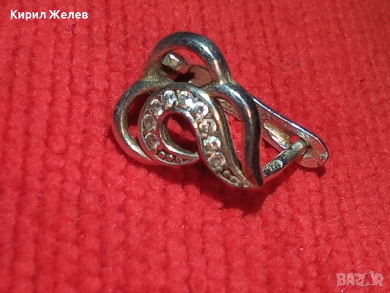 СТАРА АНГЛИЙСКА СРЕБЪРНА АЖУРНА АРТ ОБЕЦА СРЕБРО 925 с ЦИРКОНИ 28732, снимка 1