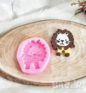 лъв лъвче анимиран силиконов молд форма форнад шоколад гипс декор, снимка 1