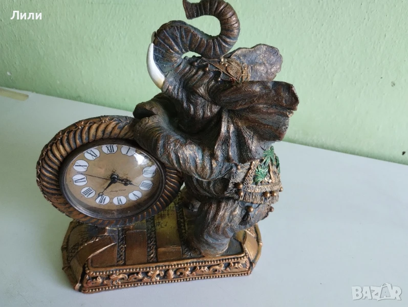 Настолен часовник със слон, снимка 1