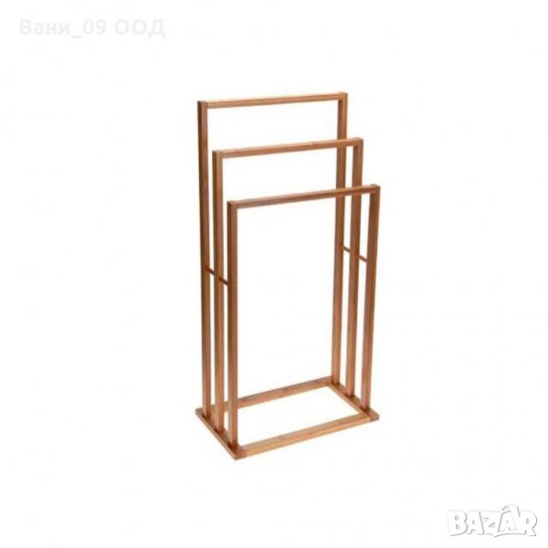 Бамбукова тройна закачалка за кърпи, снимка 1