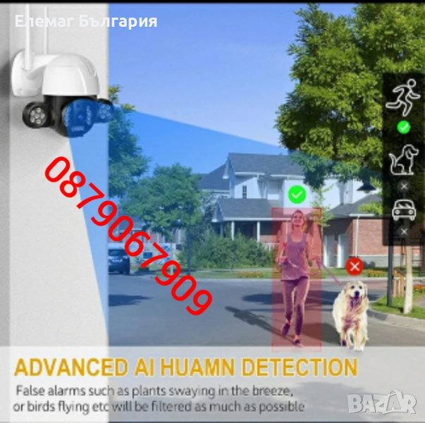 Въртяща се WiFi безжична IP камера 5MP FULL-HD с мощни LED прожектори, снимка 1