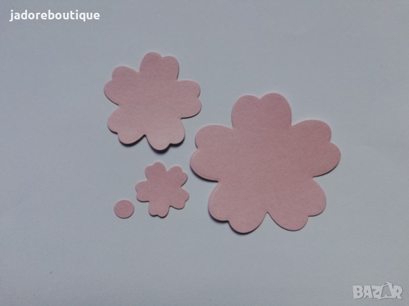 Елементи от хартия цветя 4 бр скрапбук декорация , снимка 1