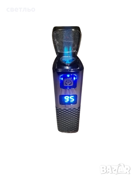 Запалка за пури"Flabox", ветроупорна с батерия, три пламъка+дисплей, снимка 1