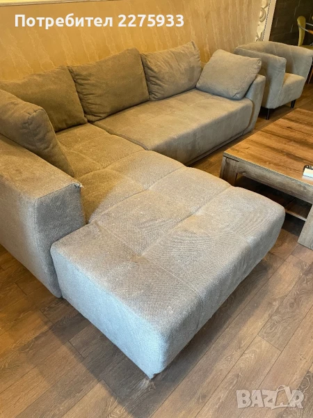 Ъглов диван+ фотьоил, снимка 1