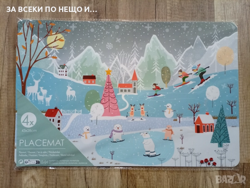 4 броя/ к-кт Подложки за хранене Коледен мотив, снимка 1