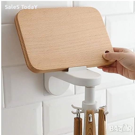 Поставка за кухненски прибори, 8 места, бяла, въртяща, 17x7x8.5см, снимка 1