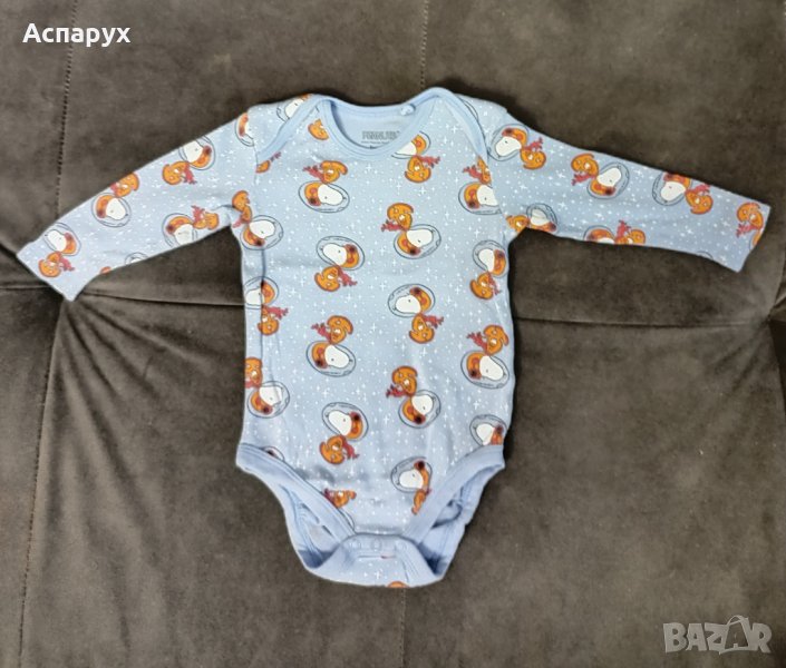 Бебешко памучно боди с дълъг ръкав марка LUPILU за деца 0-3 месеца, снимка 1