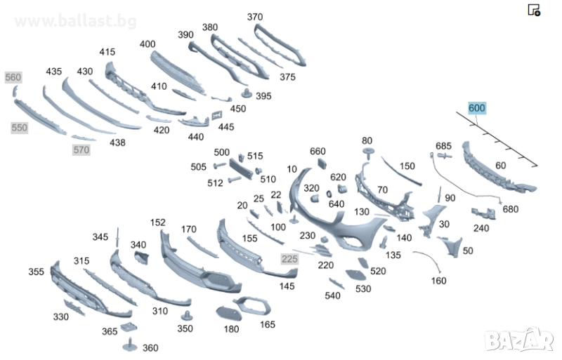Инсталация предна броня A2535402900 GLC W253, снимка 1