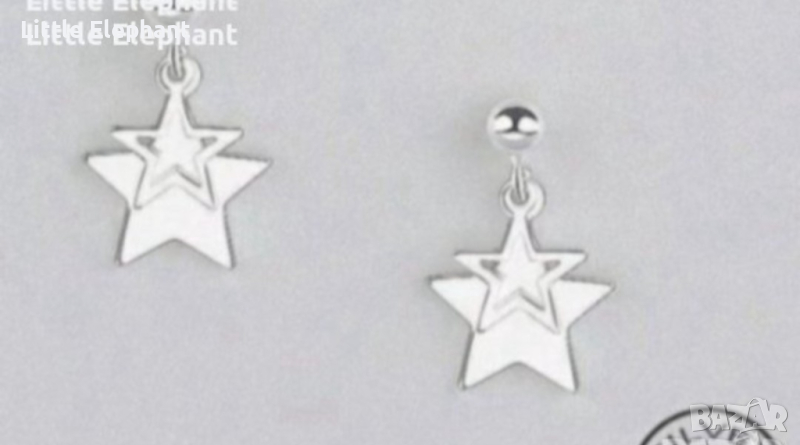 Сребърни висящи обеци,колекция"Stars",основа топчета/нови, снимка 1