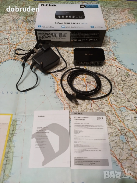 ПРОМО! D-Link hub 7 USB 2.0 powered с захранване, снимка 1