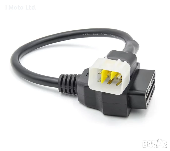 6PIN към 16PIN OBD2 Диагностичен Адаптер за Мотоциклети Delphi, снимка 1