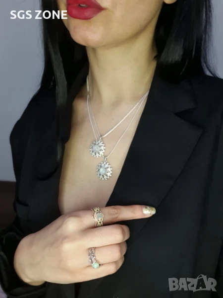 сребърна висулка с лунен камък, снимка 1