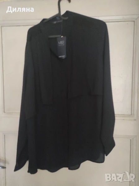 Черна официална дамска риза, снимка 1