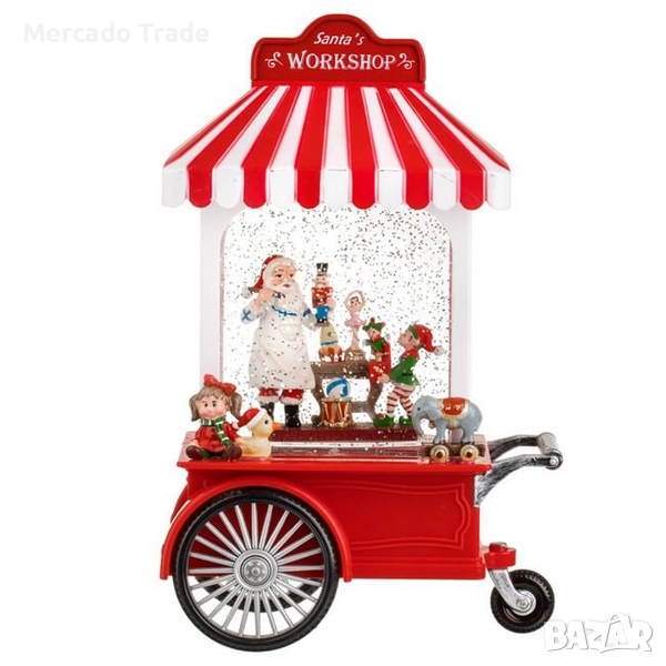 Коледна музикална фигурка Mercado Trade, Сладкарница, LED светлина, снимка 1