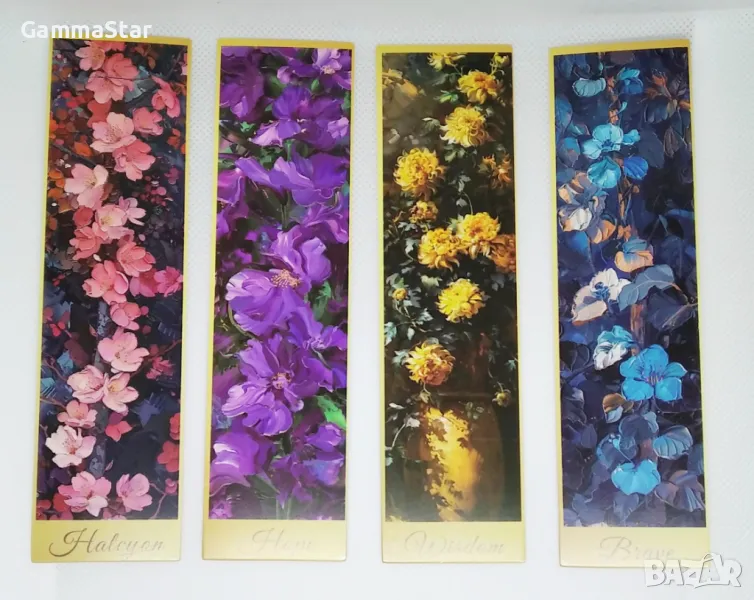 Комплект книгоразделители с цветя 16 бр., снимка 1