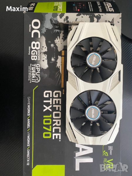 Видео карта ASUS GTX 1070 8GB, снимка 1