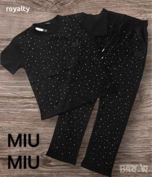 Памучни дамски комплекти с камъни  Мiu Miu, снимка 1