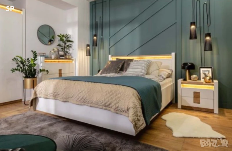 Комплект спалня с 2 нощни шкафчета , снимка 1