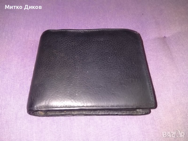 Италиански портфейл 125х100мм естествена кожа с много прегради за карти-документи, снимка 1