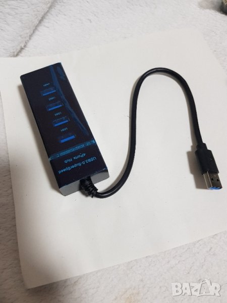 USB hub с четири порта USB 3 за компютър, снимка 1