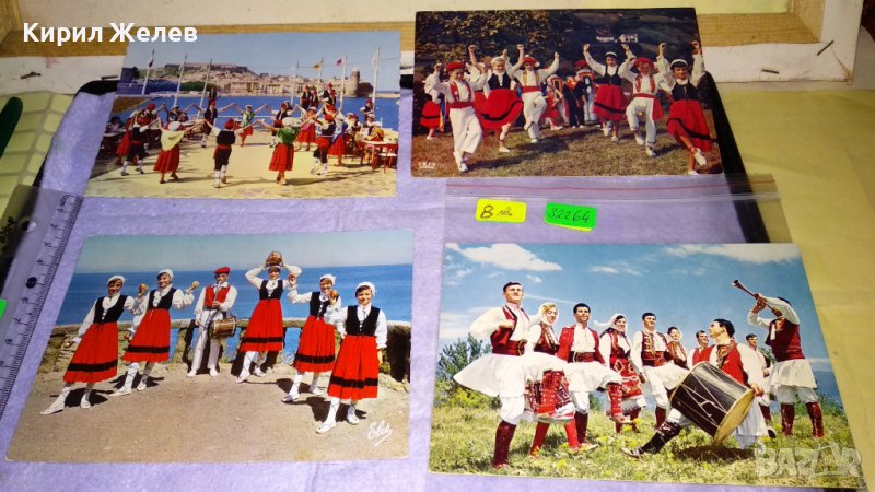 ЛОТ ЧЕТИРИ СТАРИ ПОЩЕНСКИ КАРТИЧКИ ФОЛКЛОР МАКЕДОНИЯ ИСПАНИЯ - БАСКИ МНОГО КРАСИВИ РЕДКИ 32264, снимка 1