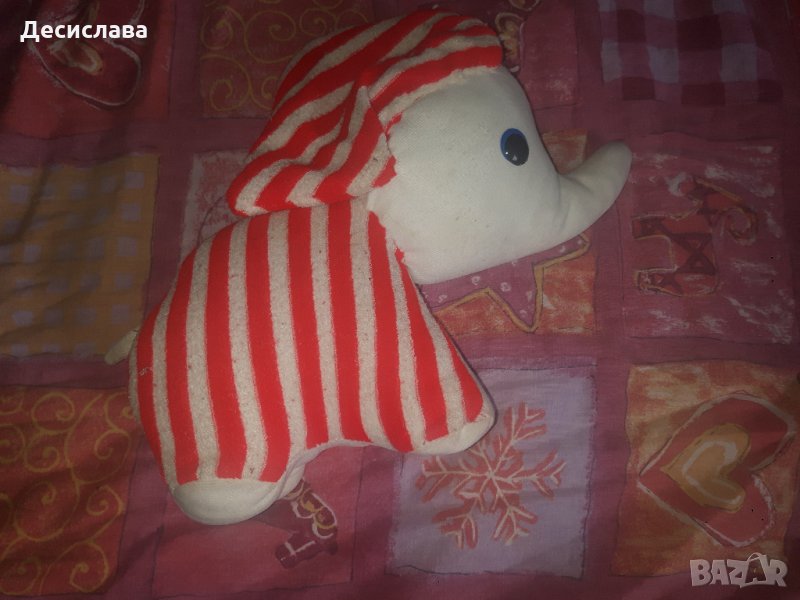 Ретро плюшена играчка слонче, снимка 1