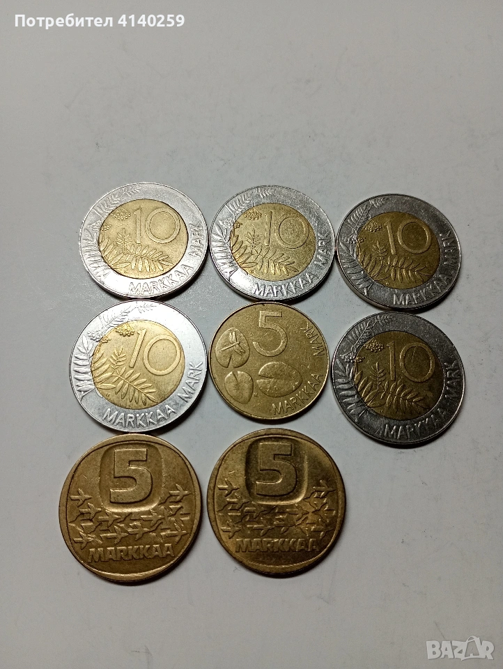 ФИНЛАНДИЯ МОНЕТИ 10 МАРКИ 1997 Г 5 МАРКИ 1994 Г , снимка 1