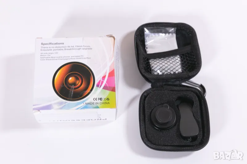 Комплект широкоъгълен и макро обектив за телефон/таблет, снимка 1