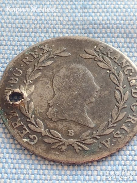 Сребърна монета 20 кройцера 1795г. Франц втори Будапеща Австрия 18705, снимка 1