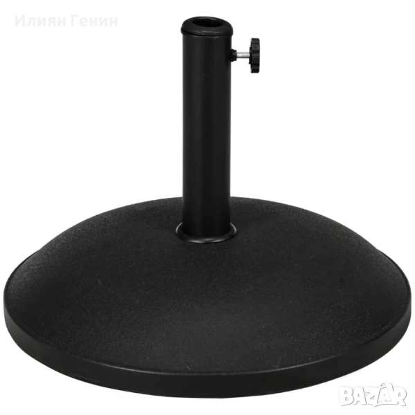 Стойка за чадър Outsunny, основа за чадър, 3 адаптера, регулируема, цимент, 25 кг, снимка 1