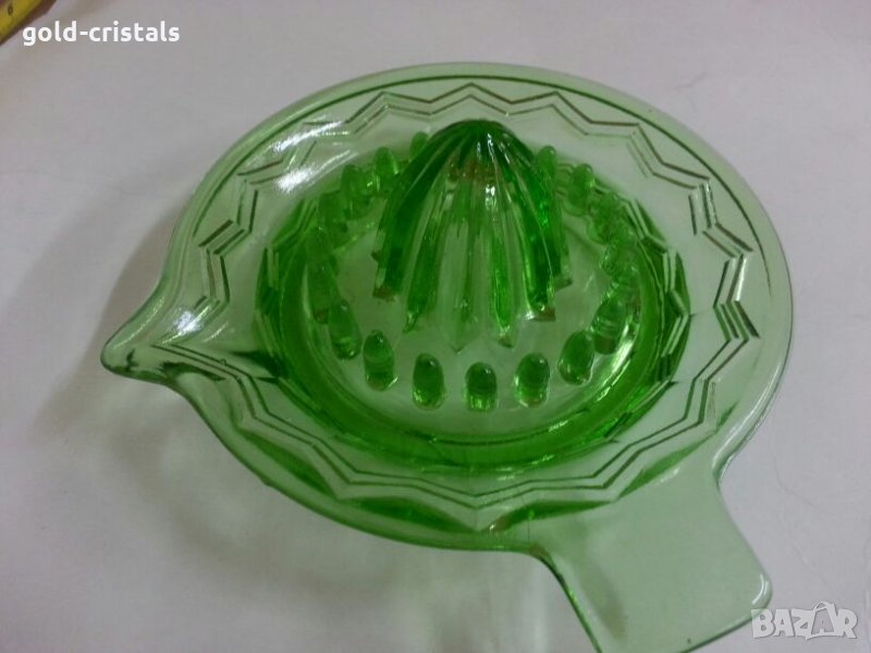 антикварна сокоизтисквачка зелено стъкло , снимка 1