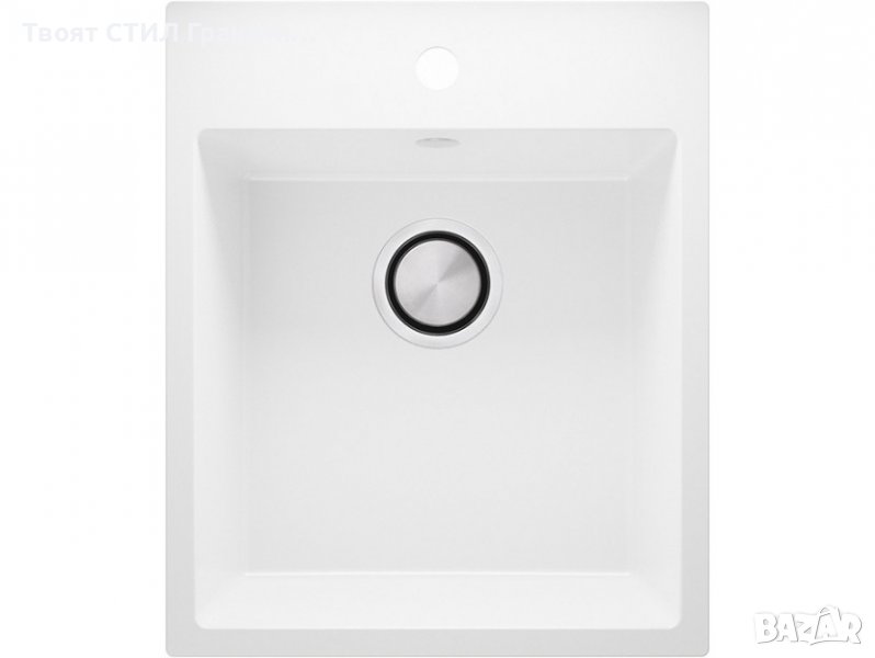 Кухненска Мивка от гранит модел РИГА XXL 430 x 500 mm - бяла, снимка 1