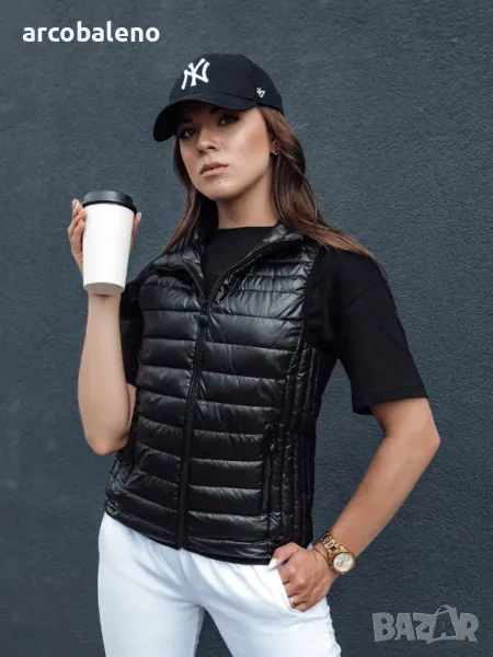 Дамско ватирано яке без ръкави с изправена яка STYLISHZ, 5цвята , снимка 1