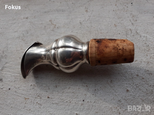 Стар антикварен дебело посребрен декантер бутилка Арт Деко