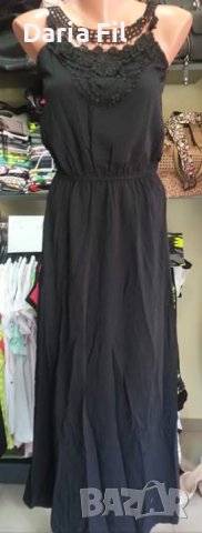 ИЗКЛЮЧИТЕЛНО КРАСИВА дълга черна рокля с дантела , снимка 1