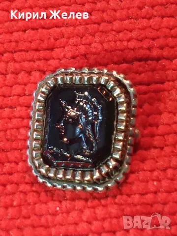 Стара СРЕБЪРНА АПЛИКАЦИЯ За ПРЪСТЕН / БРОШКА с ГЕМА / ИНТАЛИЯ ГЛИПТИКА Върху ЧЕРЕН ОНИКС 36988, снимка 11 - Антикварни и старинни предмети - 49600849