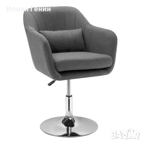 Въртящ се стол HOMCOM, Офис стол с регулируема височина, Полиестер, 60 x 60 x 79-91 см