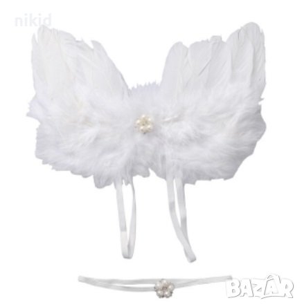 ангелски крила криле и лента с пандела за глава за бебе фотосесия фото, снимка 7 - Други - 16700869