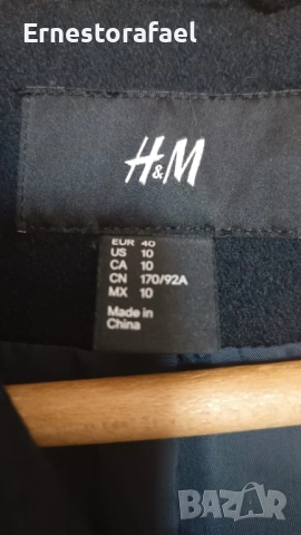 Вълнено палто h&m, черно, снимка 3 - Палта, манта - 51732884