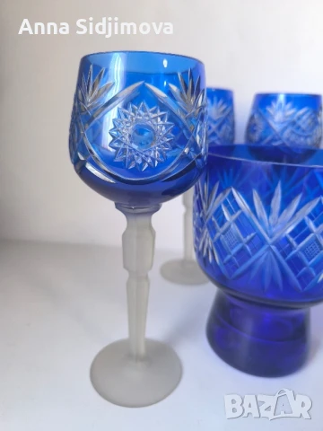 Кристални чаши и ваза, снимка 5 - Чаши - 50649969