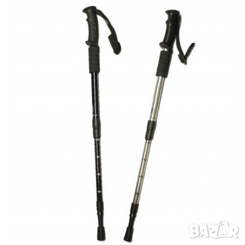 Метална щека или бастун за туризъм/сняг телескопична антишок 135 см., снимка 3 - Екипировка - 33164672