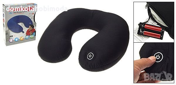 Масажираща възглавница за врат и рамена.На батерии,30x30x10 cm, снимка 1 - Масажори - 37616691