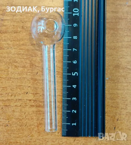 Стъклена Лула / Фифка - 10 см, снимка 3 - Лули - 27495355