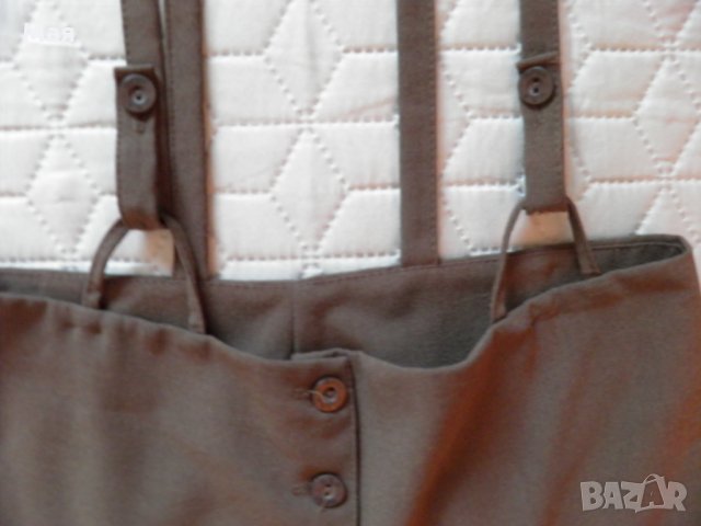 Кафяв дамски панталон с висока талия М, снимка 4 - Панталони - 26644635