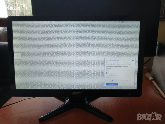 Продавам монитор ACER G206HQL, снимка 2 - Монитори - 53138547