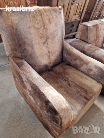 НОВИ ! УНИКАТ! Дивани Естествена Кожа с косъм Елен внос от Германия , снимка 7 - Дивани и мека мебел - 37674650
