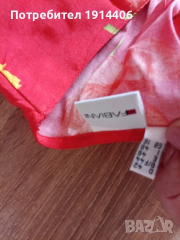 Красива лятна дамска червена рокля на цветя Fabiani, снимка 9 - Рокли - 50585130